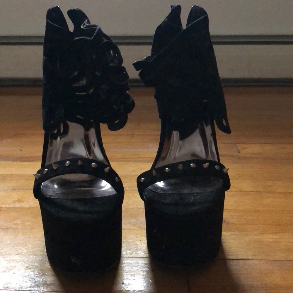 “Backless” Platform Pumps - open toe - Picture 2 of 3